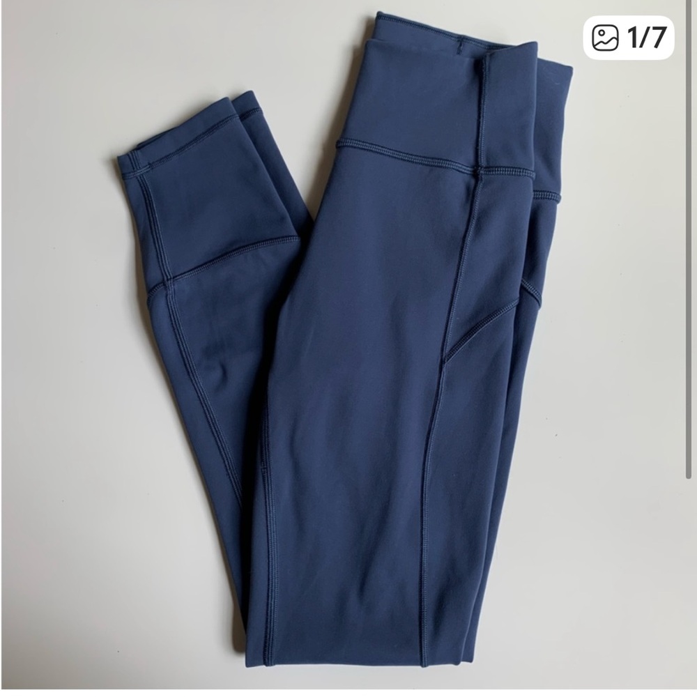 Lululemon In Movement 7/8 Tight Everlux 25” Thunder Blue Size 4